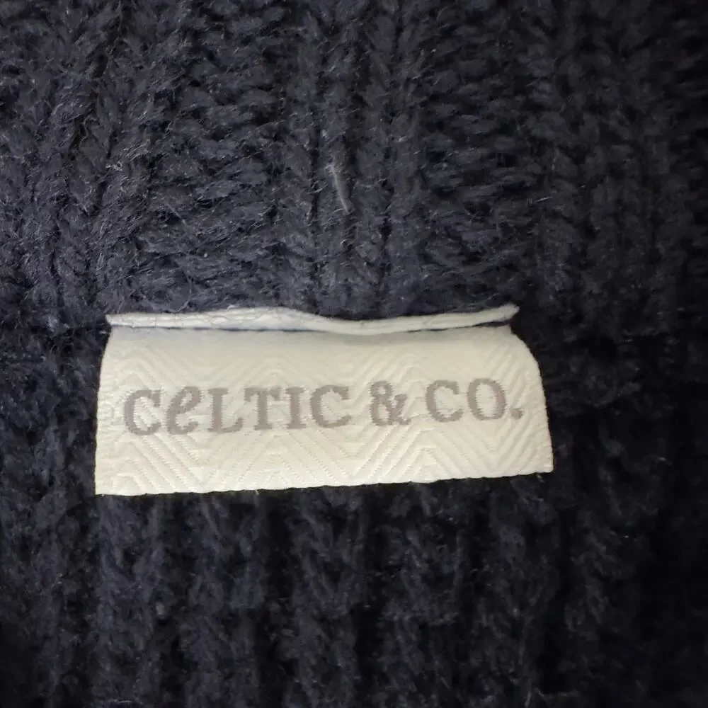 Celtic & Co 100% wool chunky knit shawl collar gray pullover‎ - Picture 6 of 8